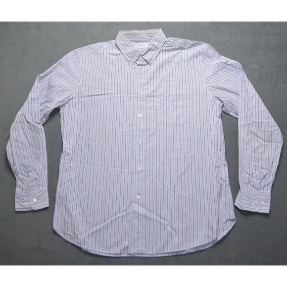Faconnable Club Striped Long Sleeve Button Down Shirt Casual Men's Size‎ XL - Picture 1 of 10
